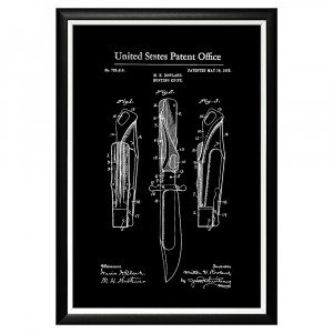 896521278_1818 Арт-постер «Патент на складной охотничий нож, 1903» Object Desire