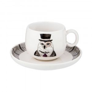 409-135 Посуда фарфоровая Чайный набор FASHION ANIMALS 1 персона 2 предмета 260 мл Lefard