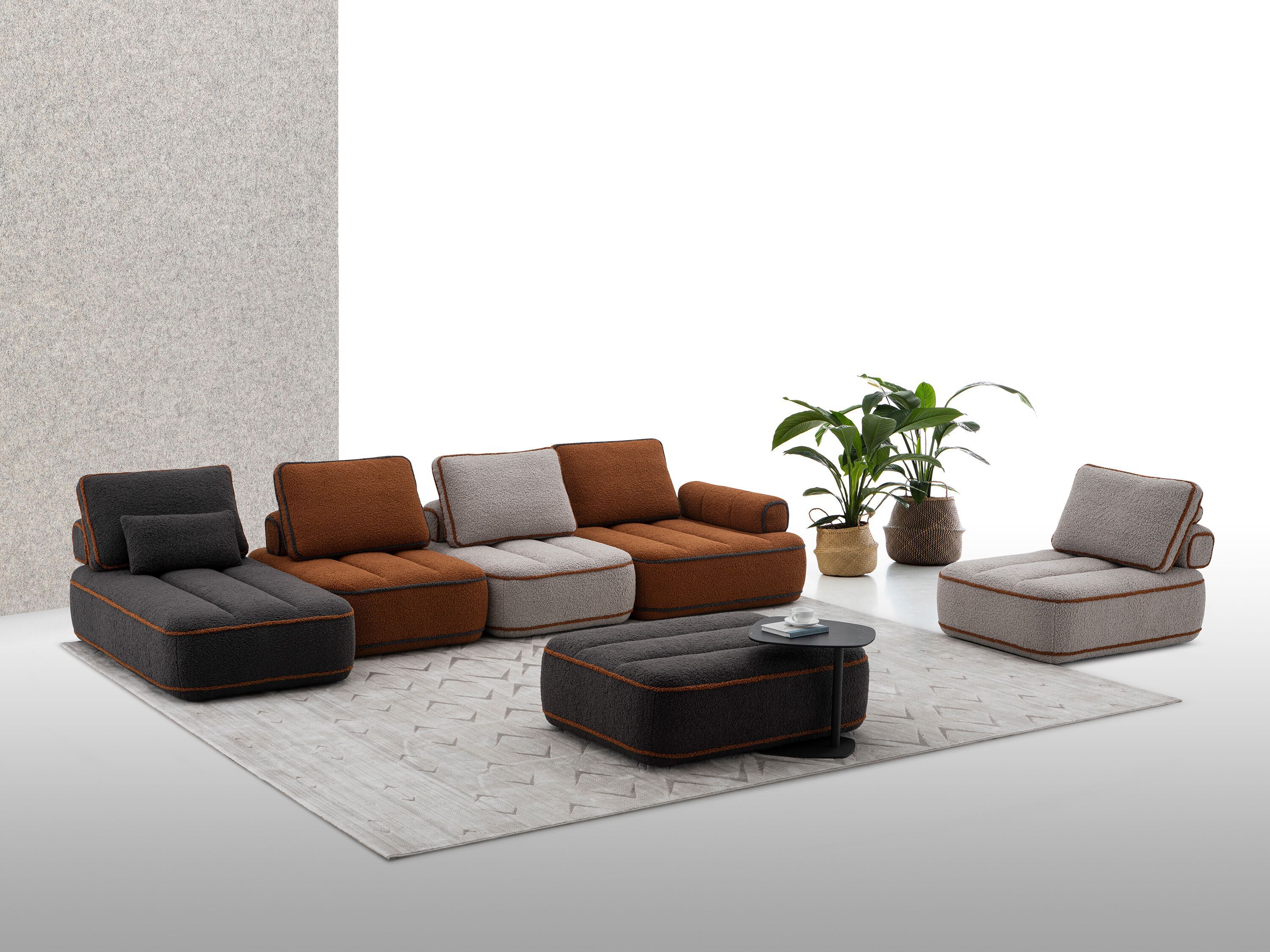 4-местный модульный тканевый диван с полуостровом CAMPO DE' FIORI SUNLIGHT ARCH-00132090 - Вид №9