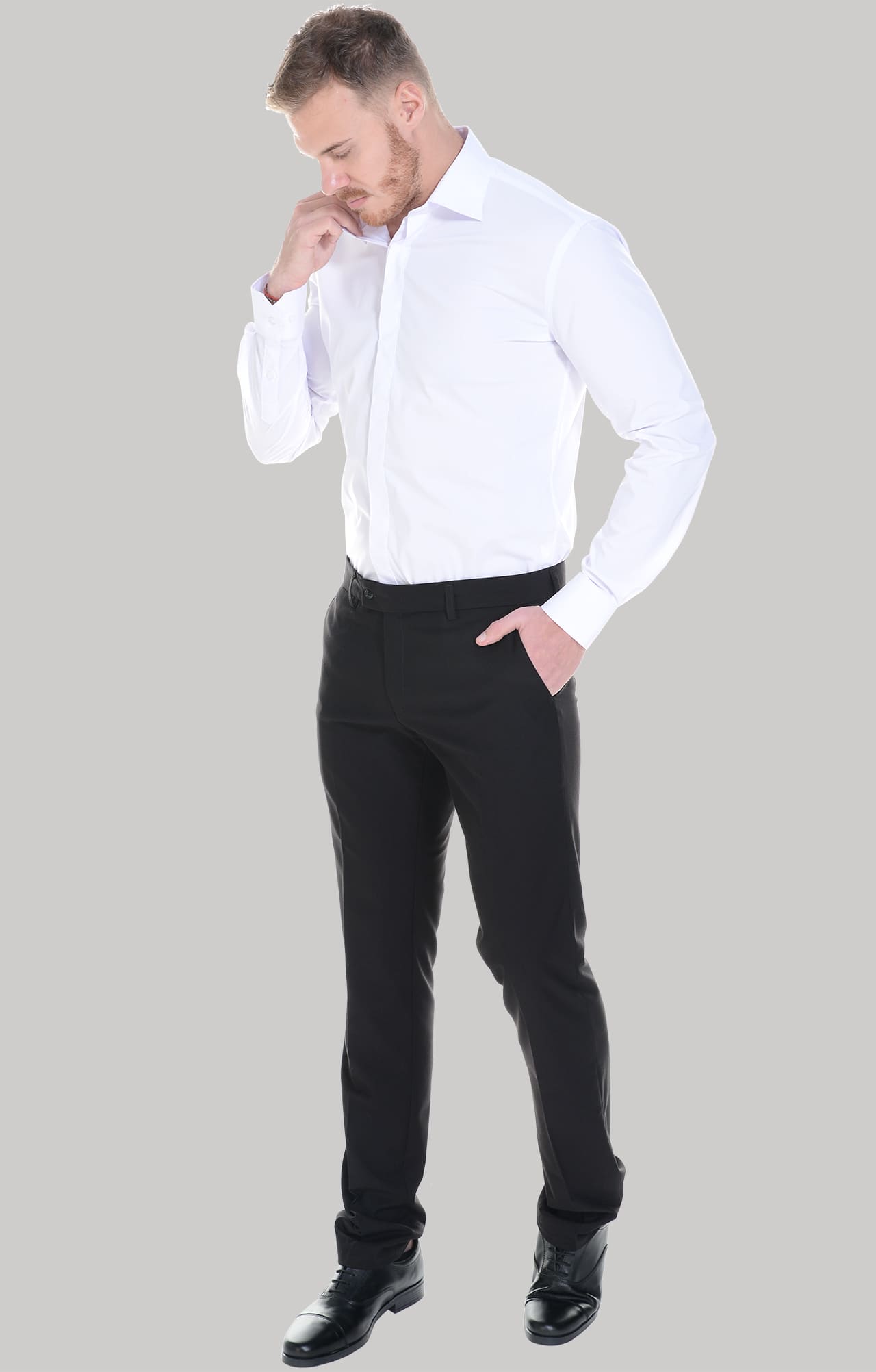 5030113 Рубашка мужская  white El-Risto  Корпоративная одежда  размер 46/182-188  - Вид №21