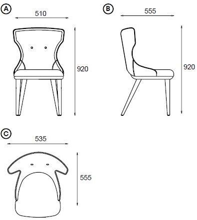 Enza Home Стул из ткани Ottavia sun-id-1348506 - Вид №4