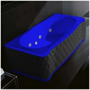 Ванна Gruppo treesse New Classic Young STD-V6747-DX-KC-SI синяя с гидромассажем прямоугольная правая чёрная кожа