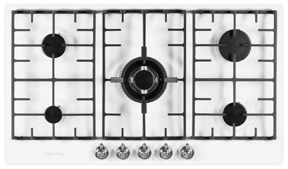 90674269 Газовая варочная панель Kuppersberg FV9TGRZ W 86 см 5 конфорок цвет белый STLM-0332969