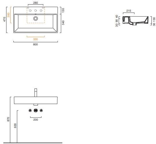 Подвесная раковина настенная овальная CERAMICA CATALANO Premium белая sun-id-1361921 - Вид №6