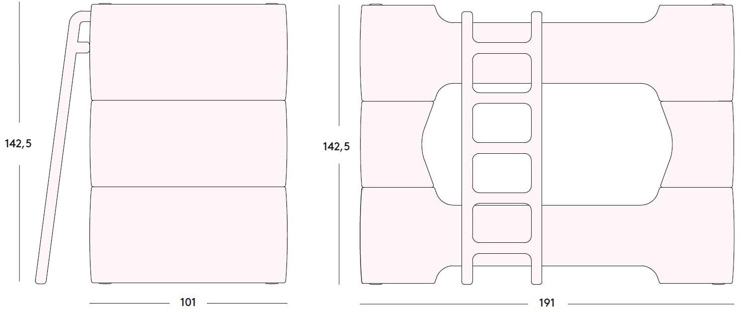 Magis Односпальная двухъярусная кровать, штабелируемая sun-id-1492531 - Вид №6