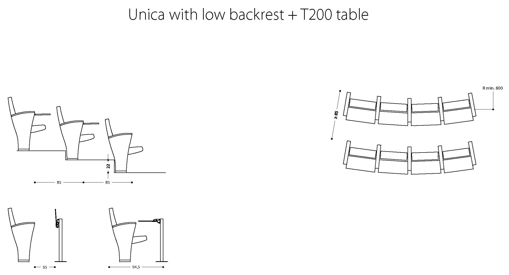 Кресло для аудитории из ткани с откидным верхом LAMM UNICA ARCH-00080779 - Вид №13