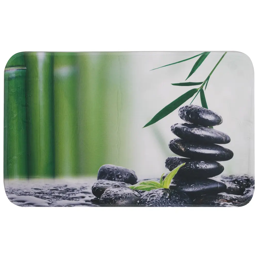 Коврик для ванной комнаты «Камни» 45х75 см цвет зелёный АКВАЛИНИЯ зеленые камни STLM-2018991