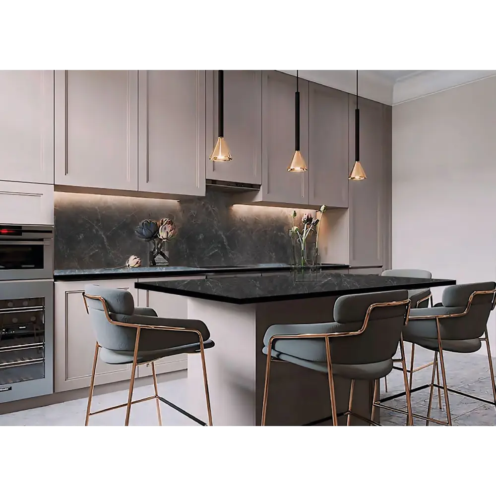 Столешница кухонная серии Даркстоун 120x60x1.9 см ДСП цвет черный Santreyd STLM-2029619 - Вид №3