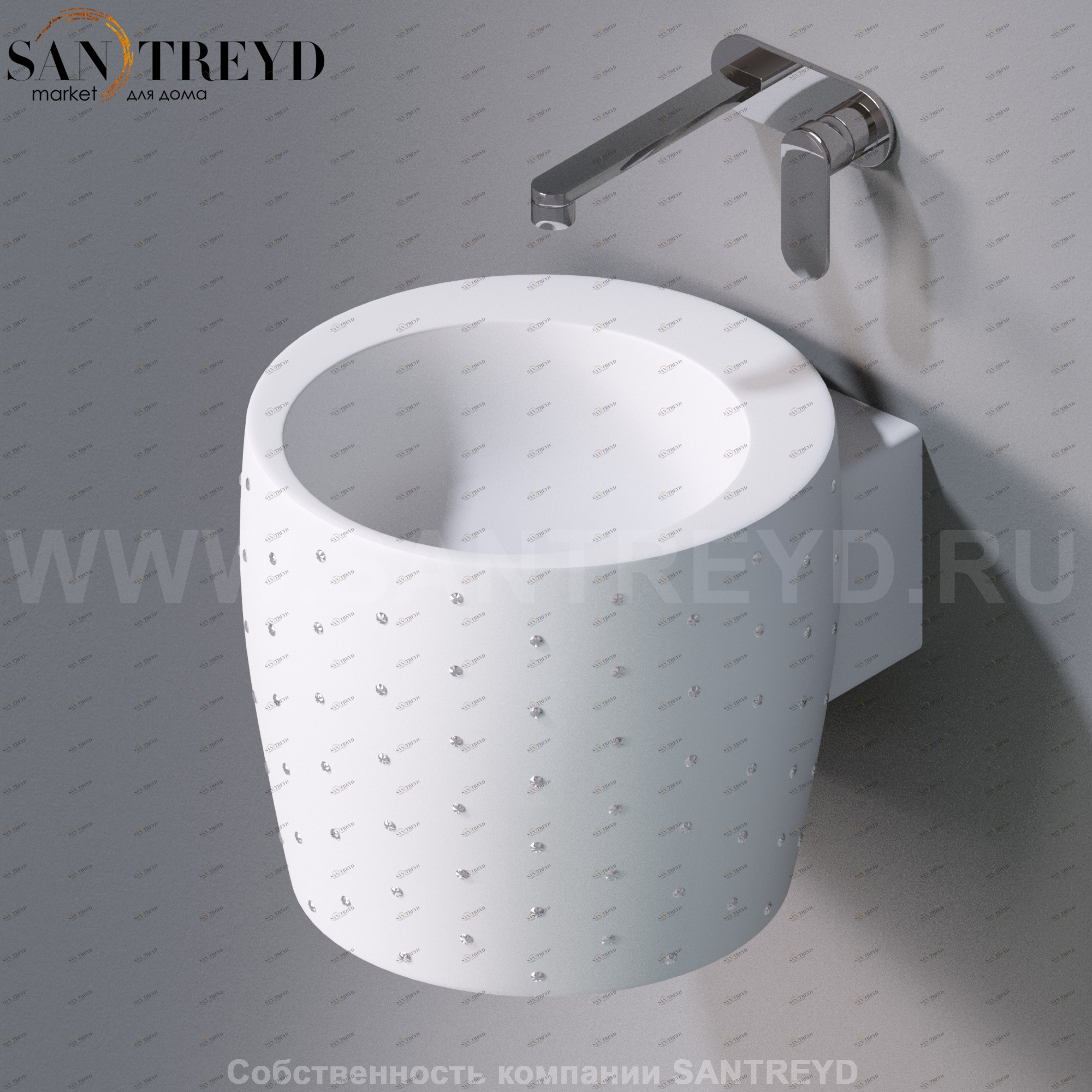 L102T0R0V1.101SW Подвесная раковина настенная круглая A. e T. Italia SPOT белая AeT ITALIA TOTEM