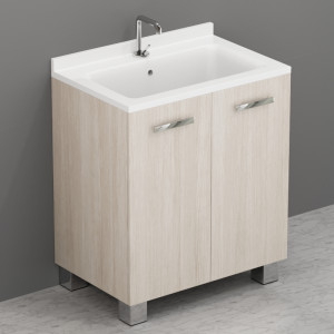 9164k6 Aquadom мебель в комплекте с умывальником 75x50 с сифоном 75 см цвет Светлый дуб Kerasan Aquadom Италия