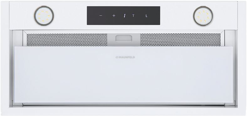 FANTASY LIGHT 60 White Вытяжка / ширина 600 мм, полновстраиваемая, сенсорное управление, 3 скорости, 800 м3/ч, 40 дб, светодиодное led освещение, опция: угольный фильтр cf190c, белый цвет Maunfeld Santreyd  - Вид №2