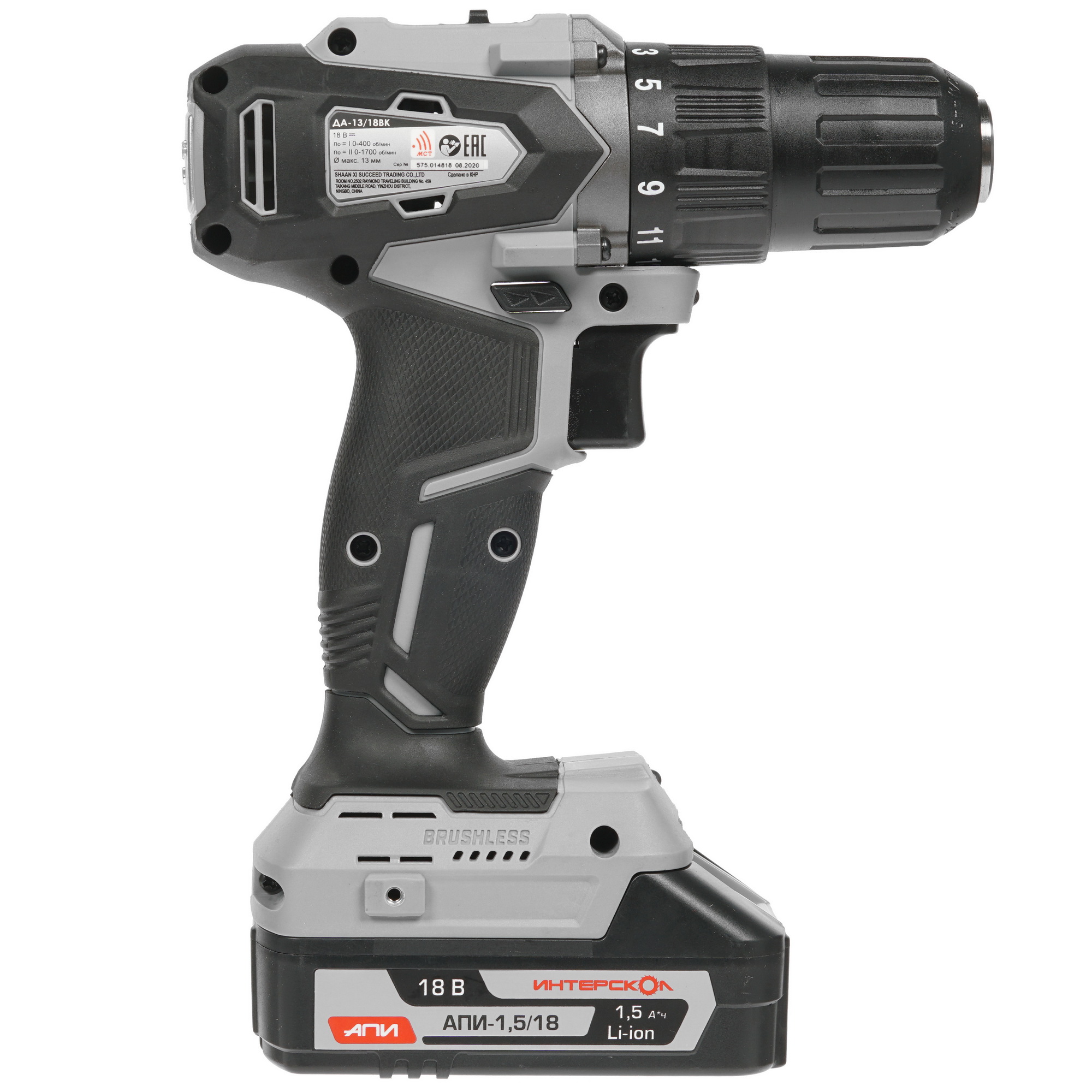 Дрель-шуруповерт Интерскол ДА-13/18ВК АПИ 18V 8192022 STDN-0003191 - Вид №1