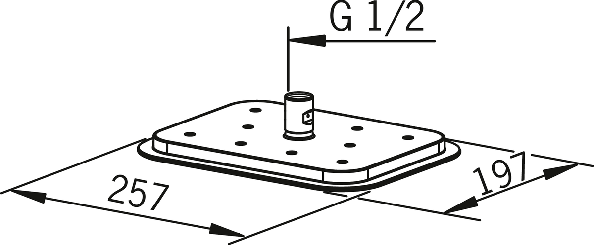 Oras 272080 Верхний душ, 257 x 197 mm 272080 Optima Хром  - Вид №2