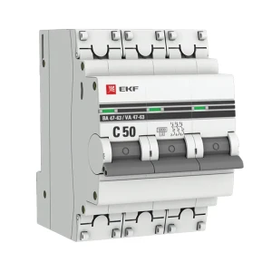 Автоматический выключатель EKF PROxima ВА47-63 3P C50 А 6 кА 82421338 STLM-2068855