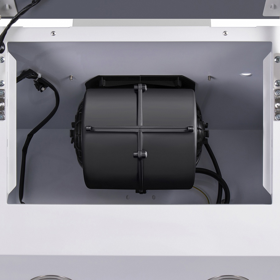 TOPAZ 60 Glass White Вытяжка topaz 60 белое стекло/ тип:наклонная, сенсорное управление, 650м3, площадь кухни до 20м2, 3 скорости, светодиодное освещение, в опции: угольный фильтр cf103t, белое стекло Maunfeld Santreyd  - Вид №11