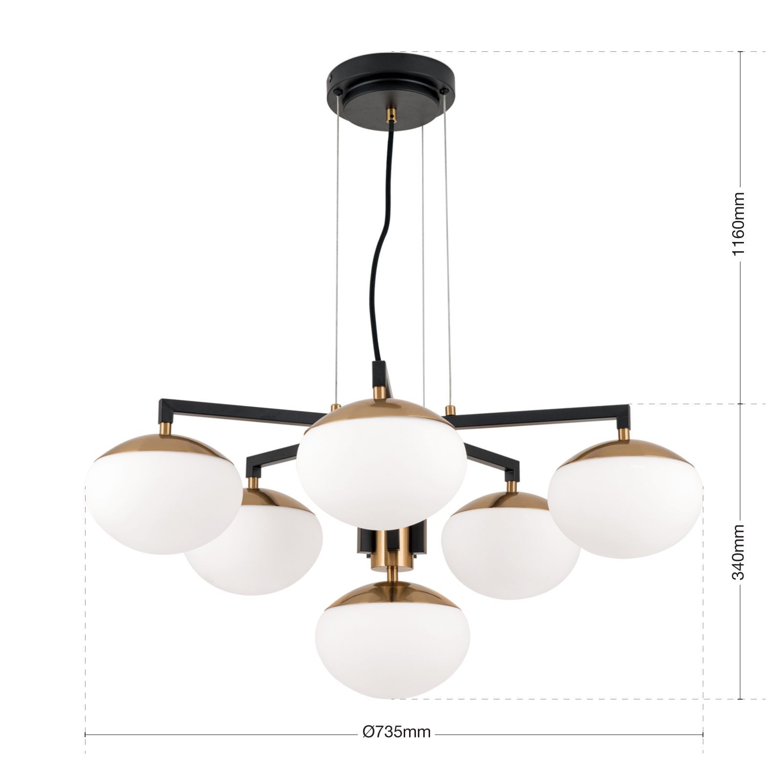 Люстра из опалового стекла с регулируемой яркостью Orion Жозефина ARCH-00086818 - Вид №11