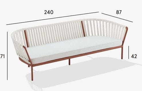 3-местный садовый диван из алюминия и ткани FAST Ria ARCH-00112278 - Вид №7