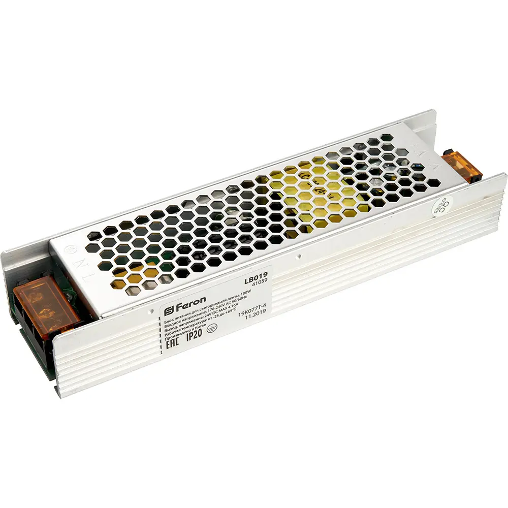 Блок питания FERON LB019 для светодиодной ленты 24В 100W 89316074 STLM-2149998 