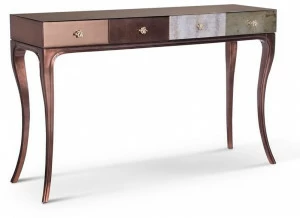 KOKET Прямоугольная кожаная консоль с ящиками