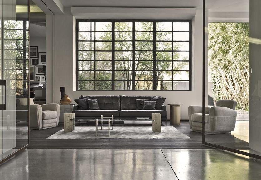 Gianfranco Ferré Home Стеганый 3-местный кожаный диван Clark sun-id-1377299 - Вид №3