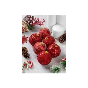 90685715 Набор елочных шаров Elan gallery 970080 Красный 8 см полиуретан красный 6 шт STLM-1366463