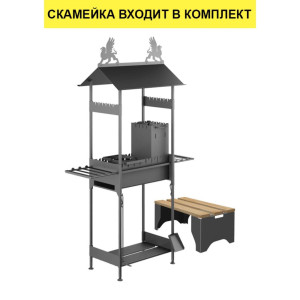 90763721 Мангал с крышей Tempache Замок/01 130 х 615 х 235 см STLM-0372898 SIMALAND