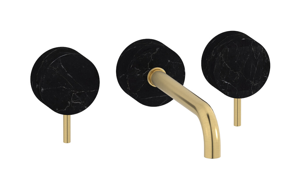 Смеситель с длинным изливом для раковины WE ARE IB mr307os_2 Brushed Gold Marmo