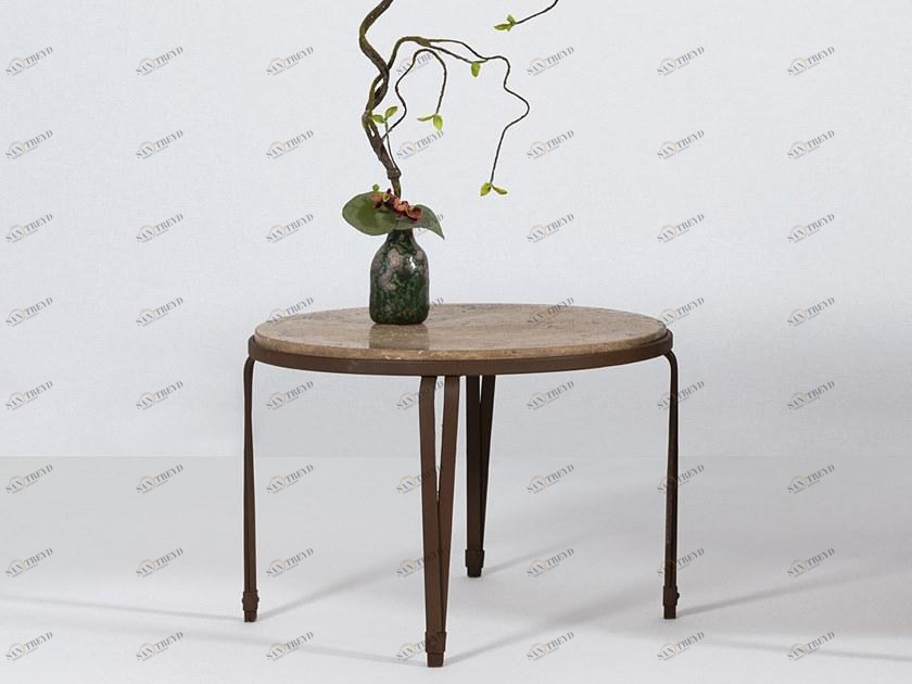 OFFICINACIANI Круглый садовый стол из травертина Marina Gf4029ct-70