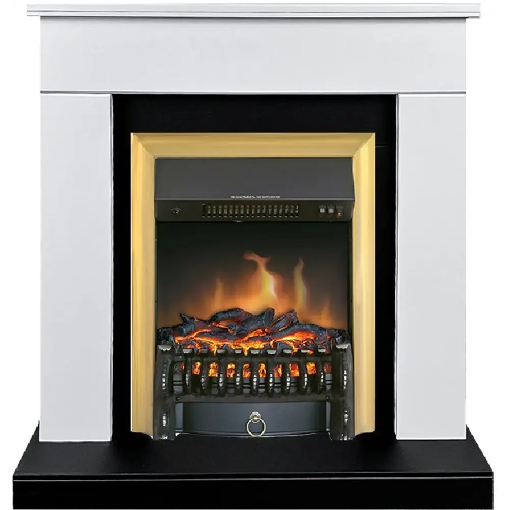 Каминокомплект Royal Flame Bergen STD SFT разборный Fobos FX Brass 1.5 кВт цвет бело-черный STLM-2019956