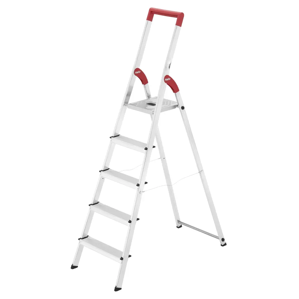 Стремянка алюминиевая с крючком Hailo 5 ступеней 10757728 STLM-2177683 Santreyd 