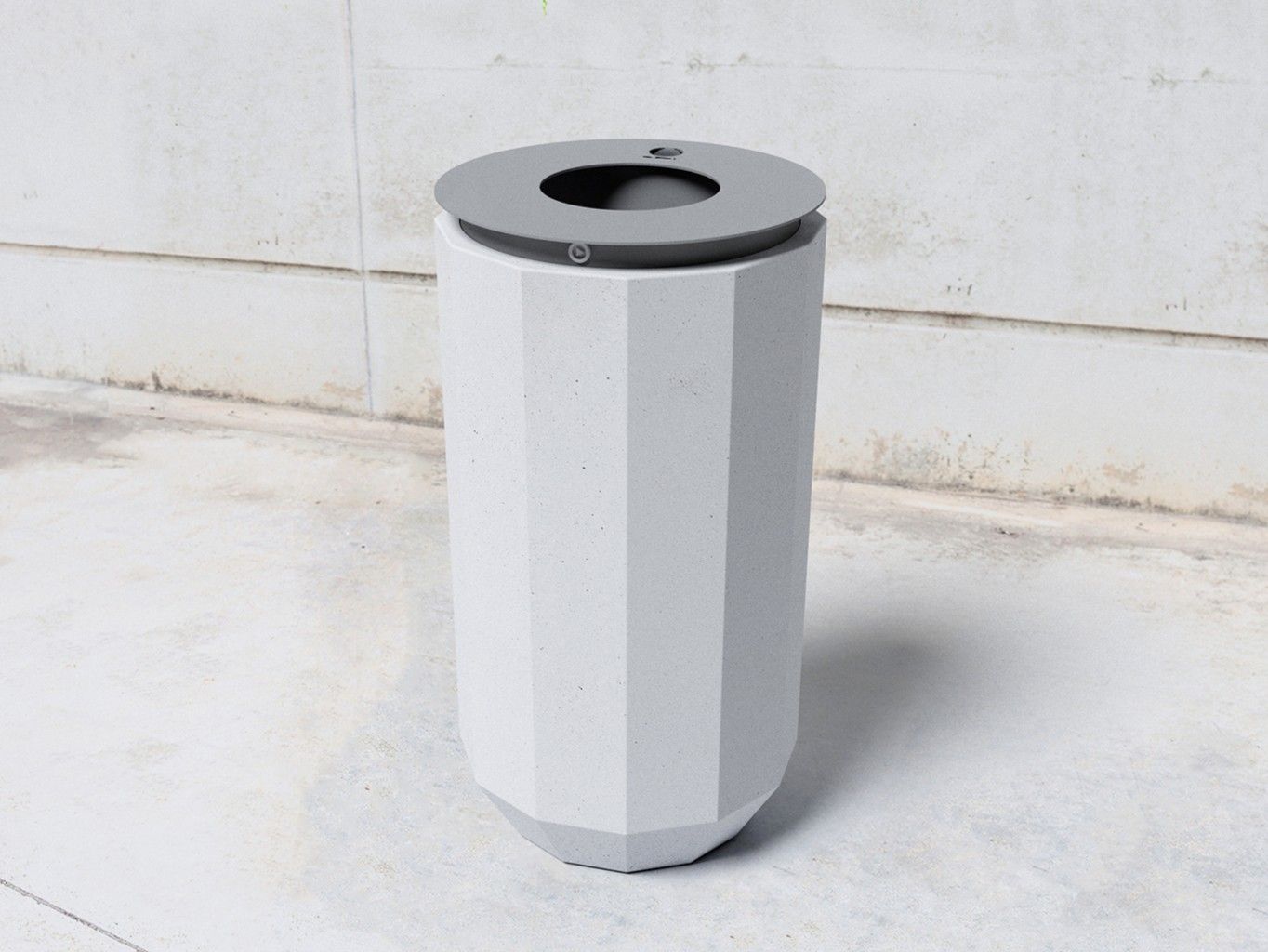 Корзина для мусора из волокнистого бетона с пепельницей SIT Wuud ARCH-00150465