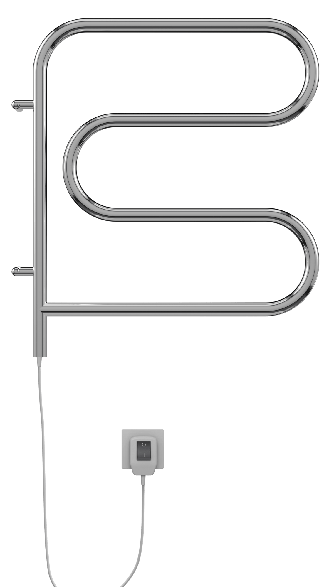 4620768883897 ЭЛЕКТРИКА Электро 25 F-обр 600х600 поворотный Полотенцесушитель TERMINUS Нержавеющая сталь  - Вид №1
