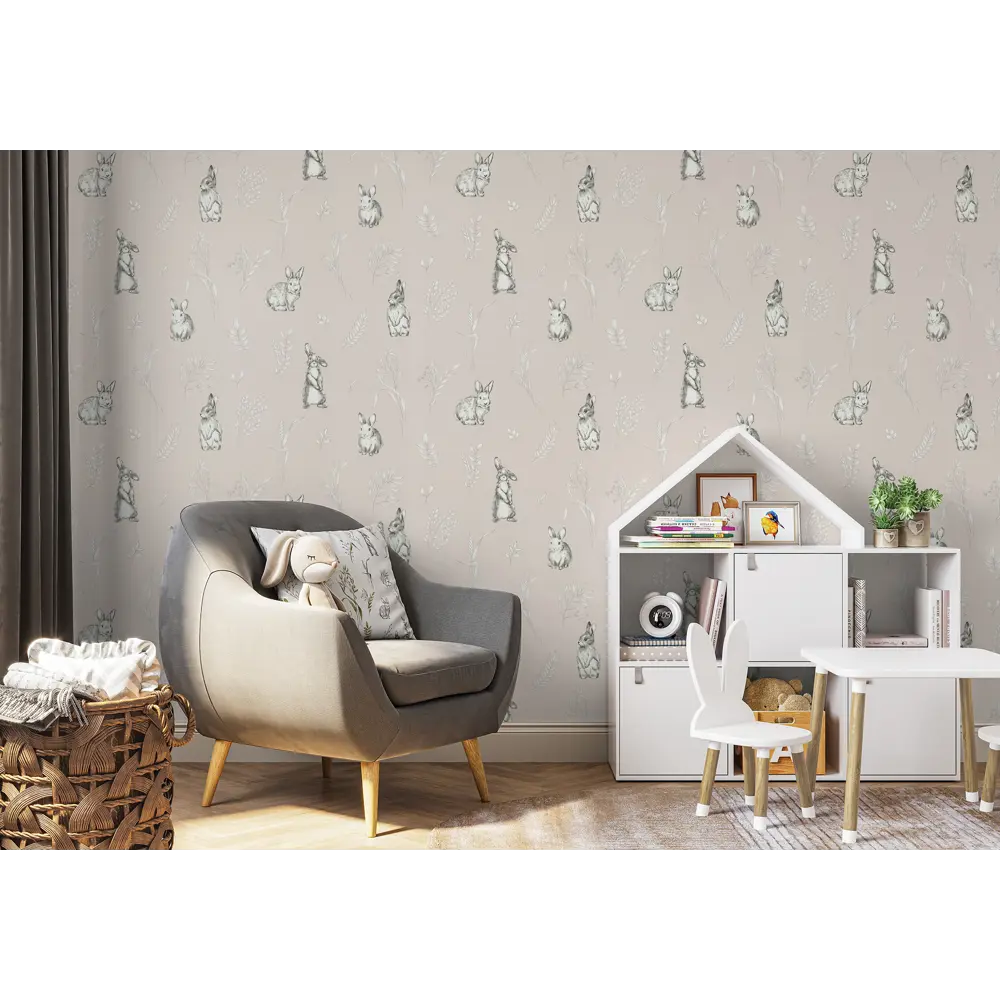 Обои флизелиновые Vog Collection Funny Bunny розовые 1.06 м 72059-55 STLM-2035207 - Вид №2