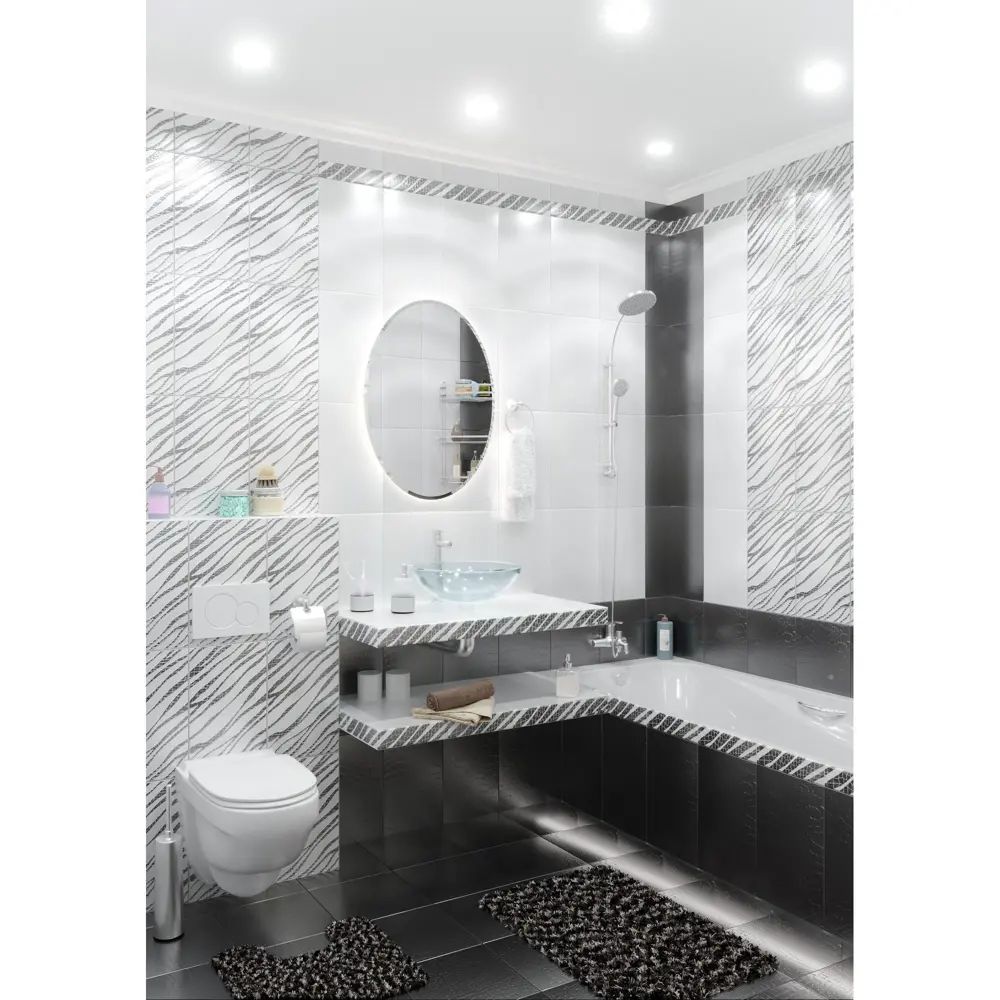 Плитка настенная Golden Tile Кайман 25x40 см 1.6 м² цвет чёрный 82958351 STLM-2056356 - Вид №4