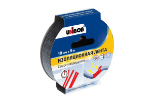 16521191 Самослипающаяся изолента ПВХ 19 мм х 5 м черная 211774 Unibob