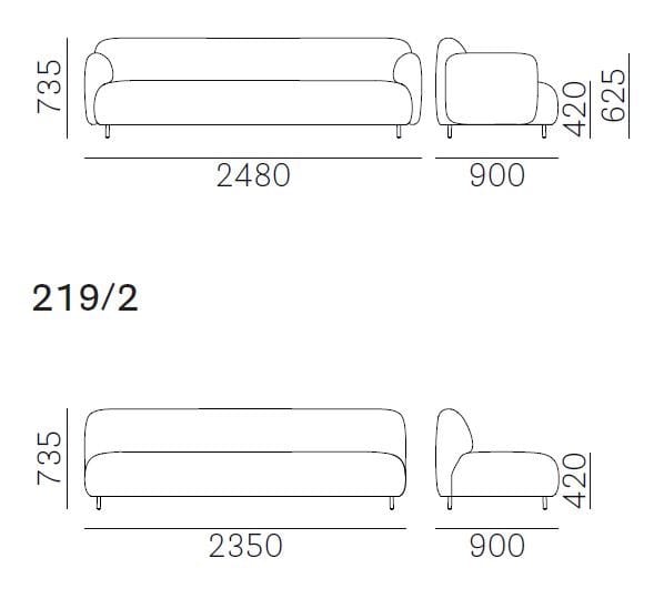 3-местный тканевый диван Pedrali Buddy ARCH-00024597 - Вид №3