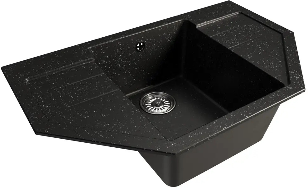 91316304 Врезная мойка Mixline ML-GM24 308 49x79x20 см искусственный камень цвет черный STLM-0871418