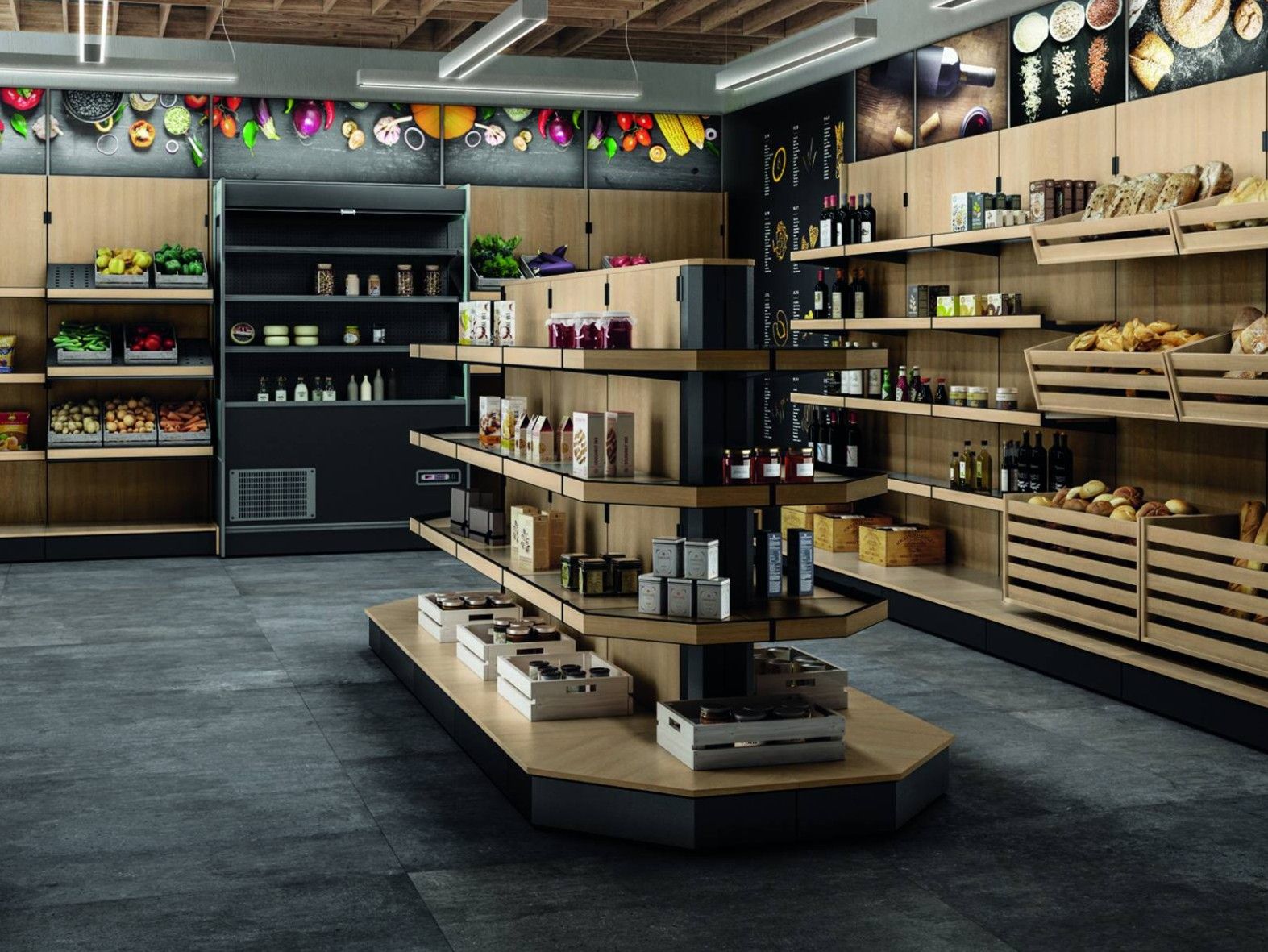 Деревянная напольная стойка дисплея Frigomeccanica Genius ARCH-00129619