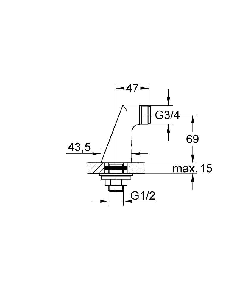 12030000 Крепеж для вертикального монтажа смесителей Grohe Принадлежности хром  - Вид №1