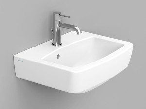 Керамическая подвесная прямоугольная раковина с переливом