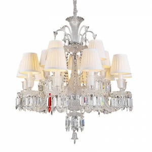 Люстра Baccarat 10+5 от Delight Collection белая/прозрачная/ хром ZZ86303-10+5 DELIGHT COLLECTION ДИЗАЙНЕРСКИЕ 247047 Белый