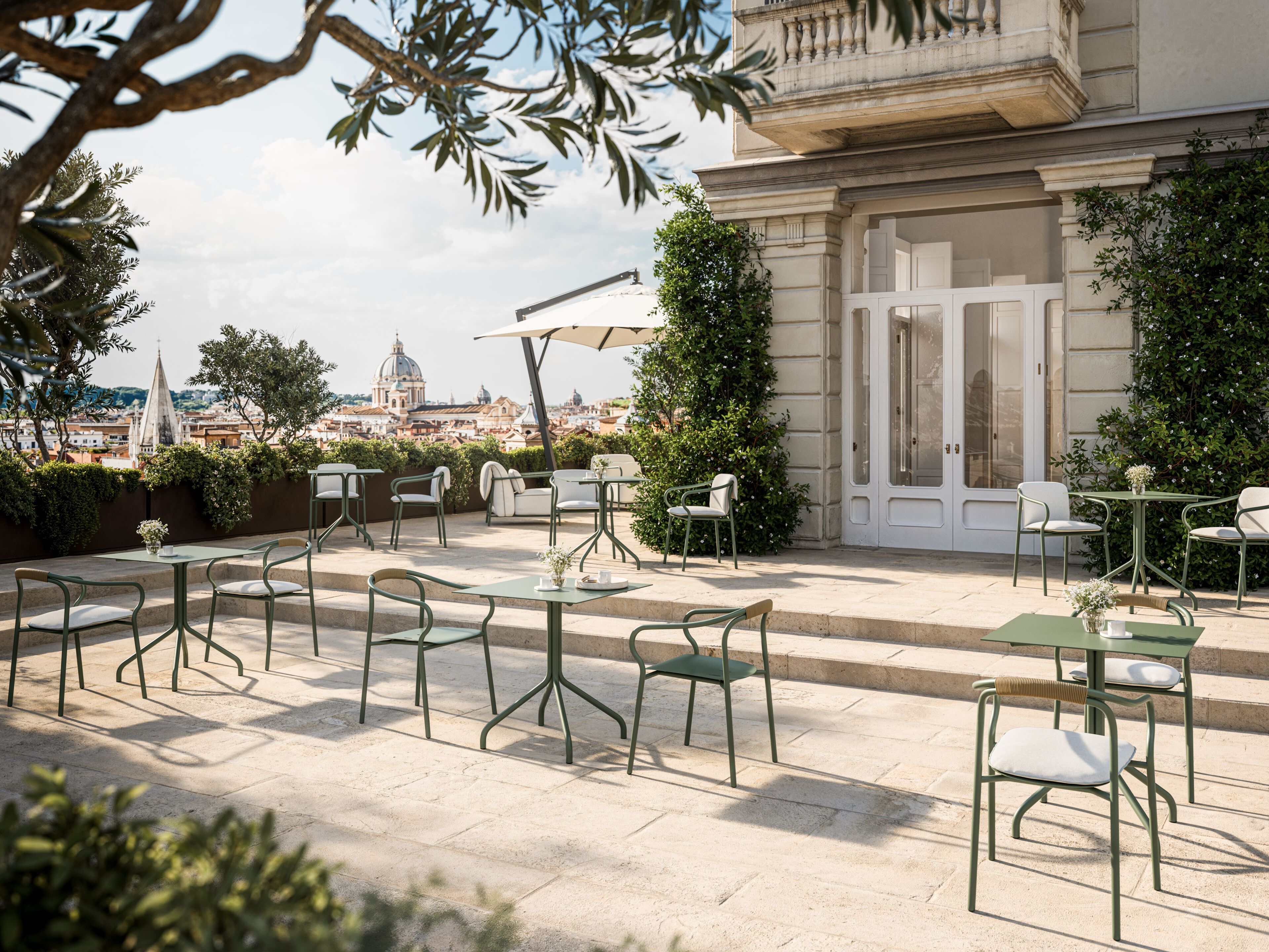 Алюминиевый квадратный садовый стол Unopiù Salò ARCH-00031348 - Вид №5