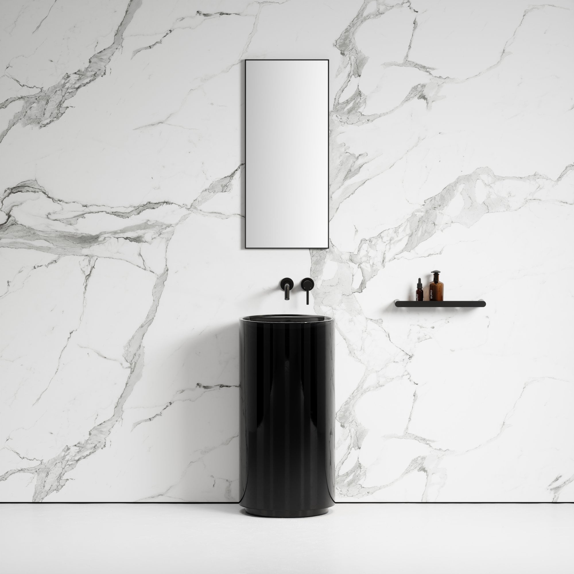 Одиночный круглый отдельно стоящий умывальник из смолы LUSSO Zurra ARCH-00143190 - Вид №1