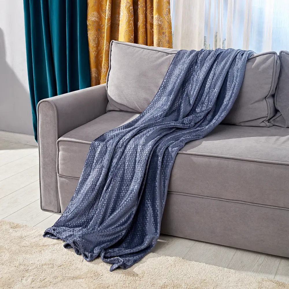 Плед Vita 150x200 см велсофт цвет индиго СТОЛИЦА ТЕКСТИЛЯ STLM-2031457 - Вид №3