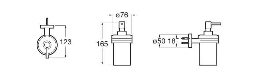 Диспенсер для мыла из стекла и металла Roca Compas ARCH-00083081 - Вид №6