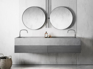 Прямоугольная двойная подвесная раковина