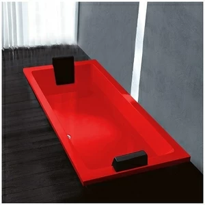 Ванна Gruppo treesse Quadra 180 V0780-SX-K красная прямоугольная встроенная левая