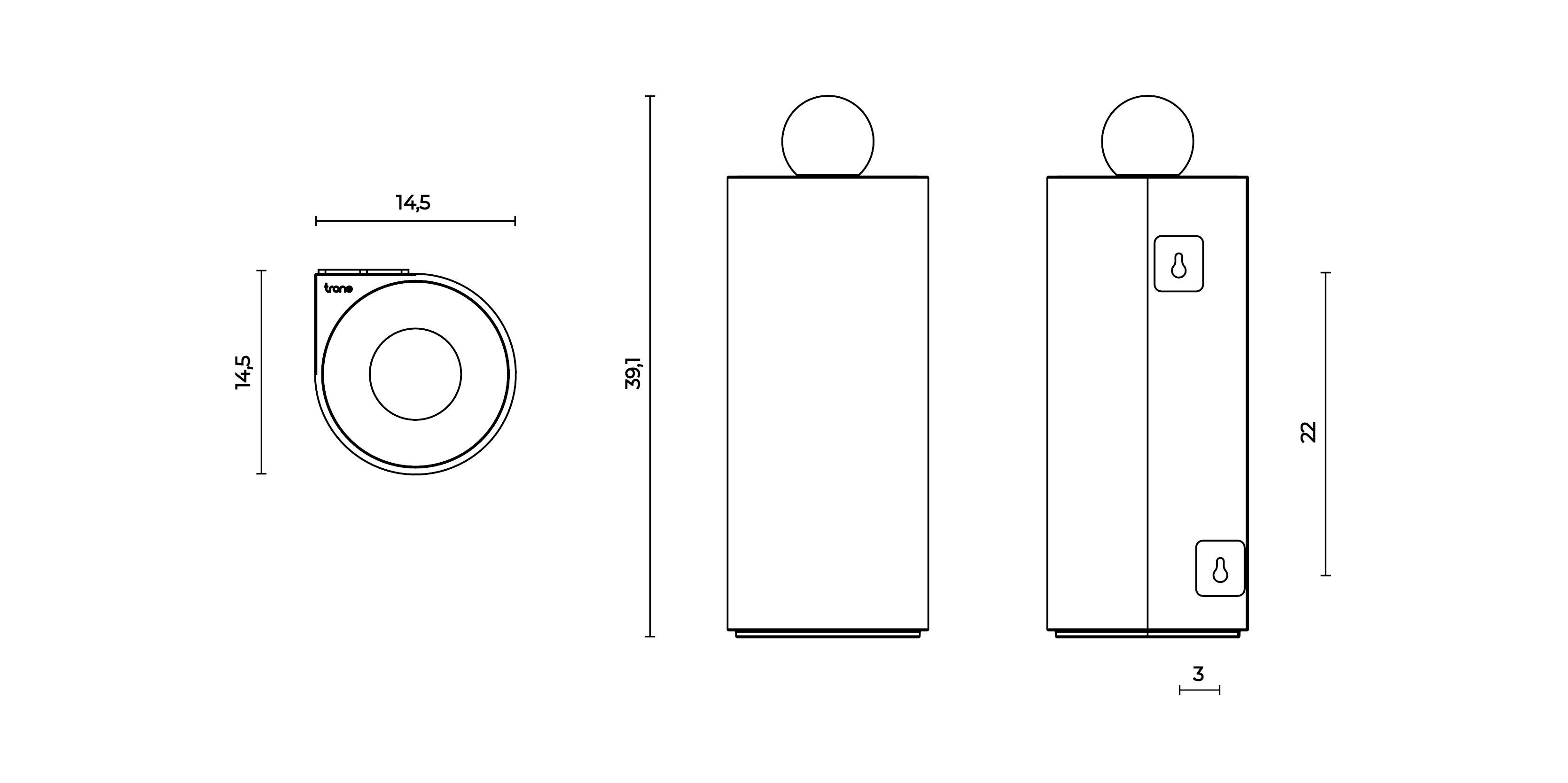 Держатель для туалетной бумаги, туалетная щетка и мусорное ведро Trone Trium ARCH-00051330 - Вид №4