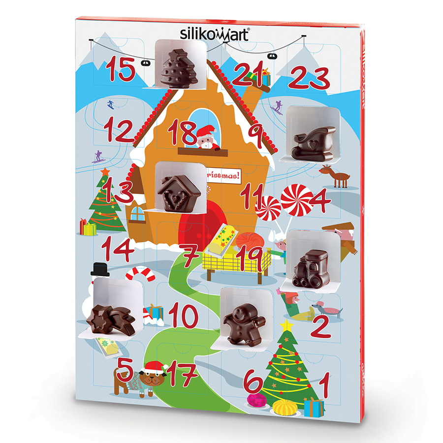 25.741.63.0060 Форма для приготовления конфет xmas countdown, 39 х 23 х 3,5 см, силиконовая Silikomart  - Вид №8