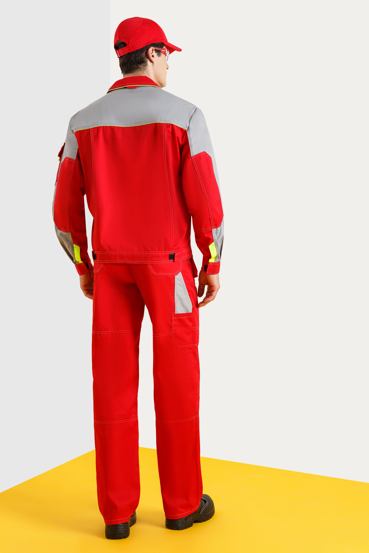 65321 Костюм "Профессионал-2" красный-светло-серый  Летняя спецодежда  размер 60-62/182-188  - Вид №9